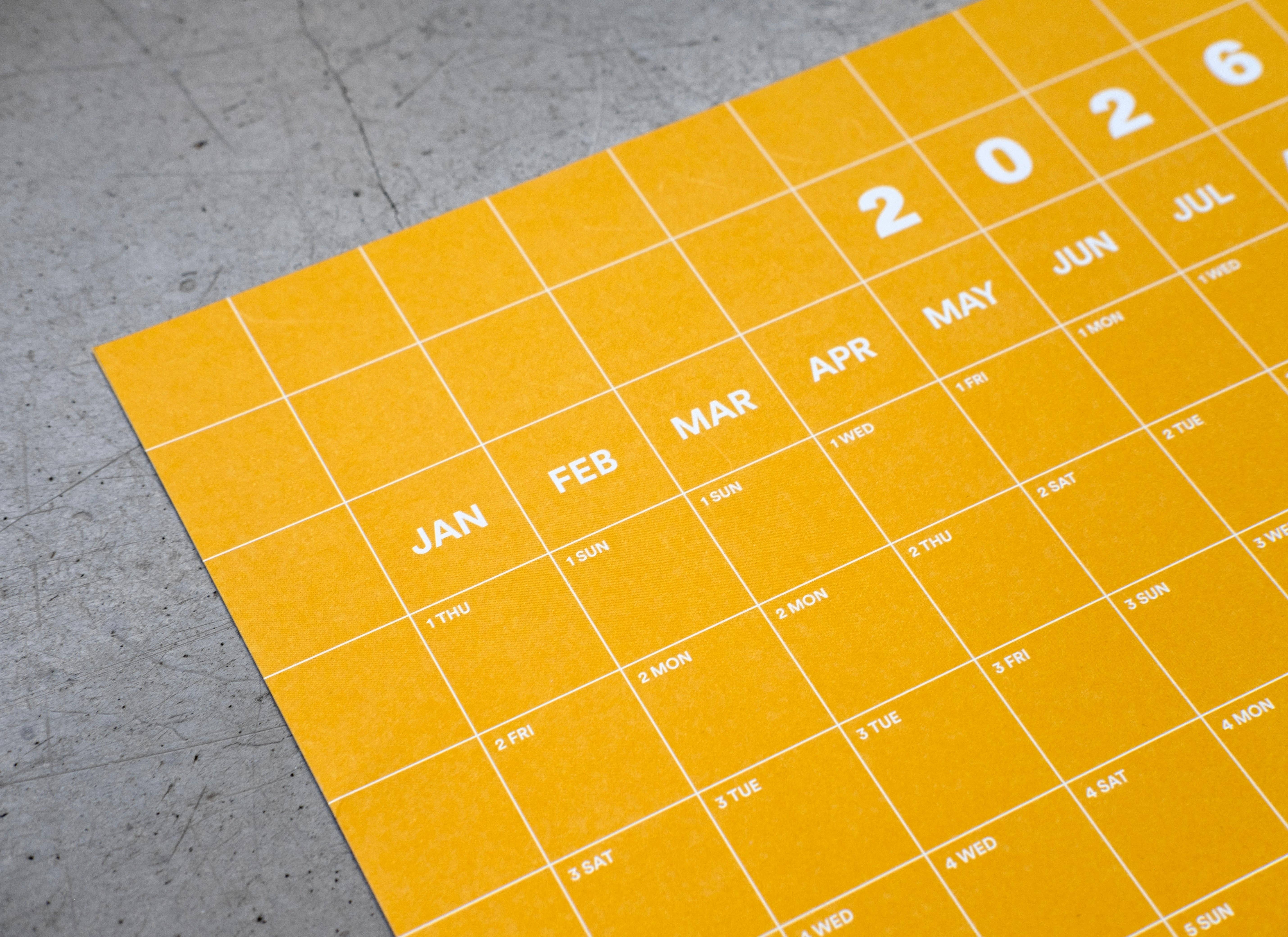 Yearcalendar - Wholesale Calendar - 2026 Gradient 40x100cm3