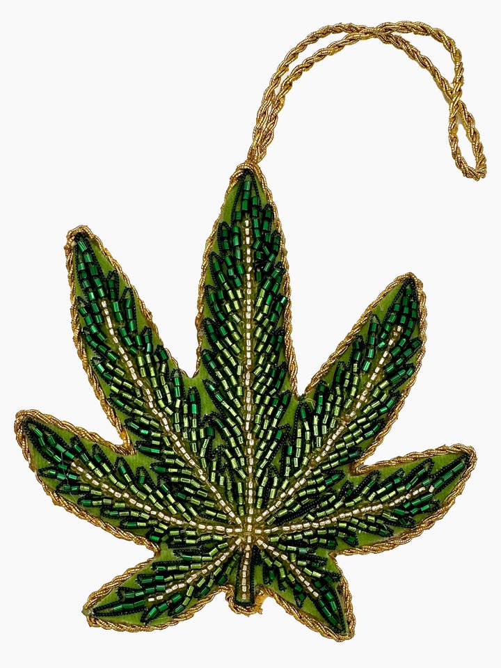 Cannabis Leaf Ornament for wholesale by Henry Handwork
