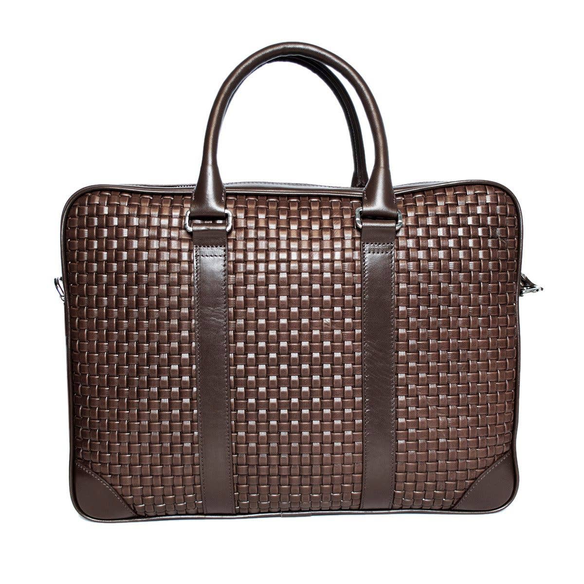 Arrigo - Wholesale Laptop Bag - Unisex - Leather Laptop Bag 15.6 Inches in 4 Colors Braided Leather11