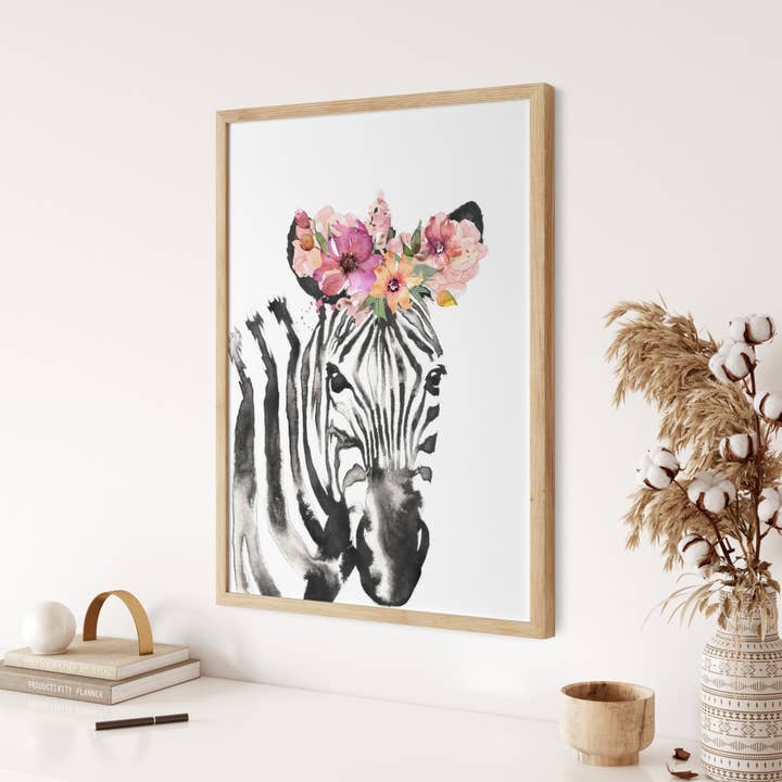 Blomma Krona Zebra Print för wholesale av Moonshine Prints