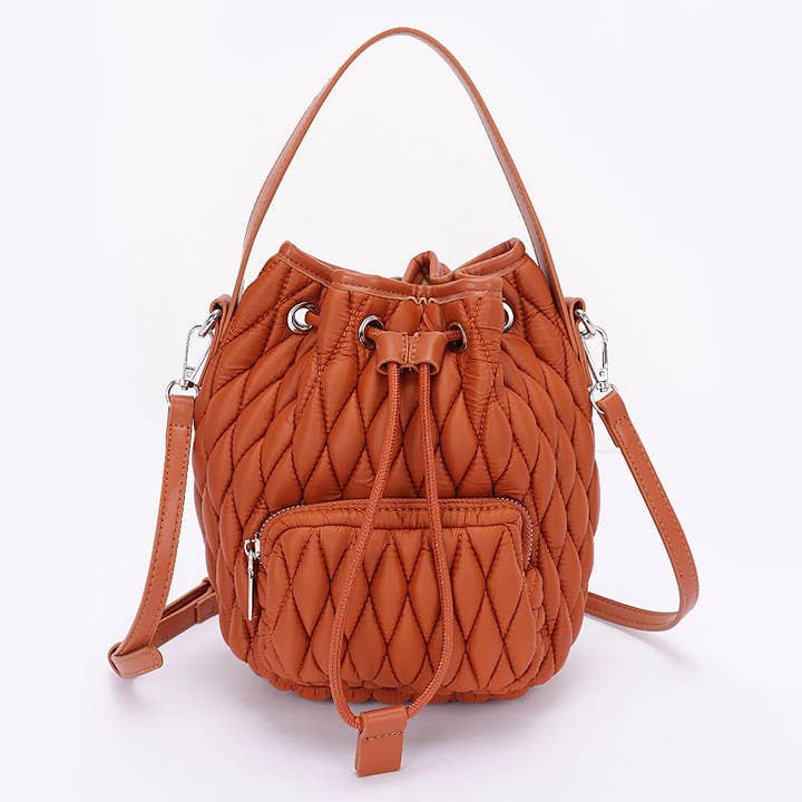 3AM BY H&D ACCESSORIES - Wholesale Clutch Bag - Women's - Quilted Faux Leather Bucket Bag