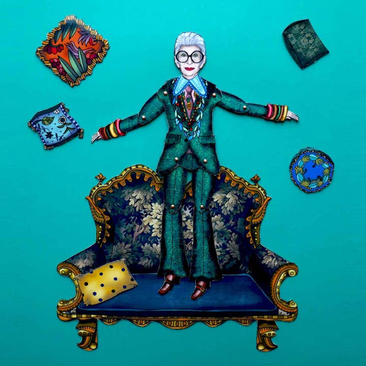 THE PAPER IDOLL - Wholesale Magnet - Posable fridge magnet Set Iris Apfel | Celebrity Paper Dol4