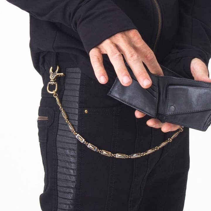 Jan Hilmer + Sparrow - Wholesale Wallet - Men's - Dark star wallet with chain - Men's black leather wallet4