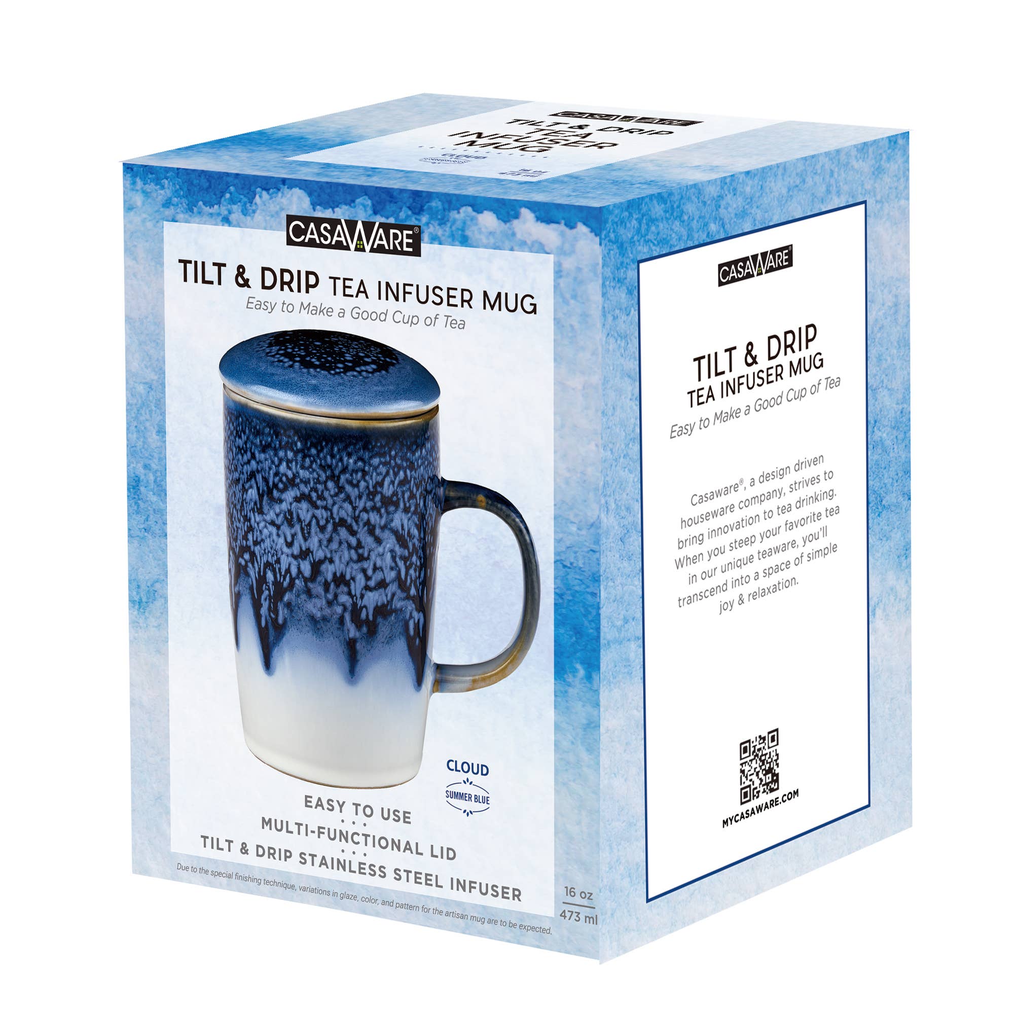 CasaWare - Wholesale Tea Set - 16 oz Tea Infuser Mug CLOUD11