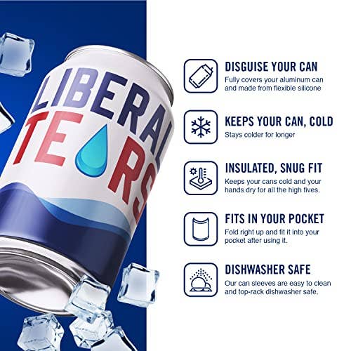 Beersy - Wholesale Drink Huggers & Koozies - Liberal Tears Silicone Can Cooler, Koozie, Can Holder
