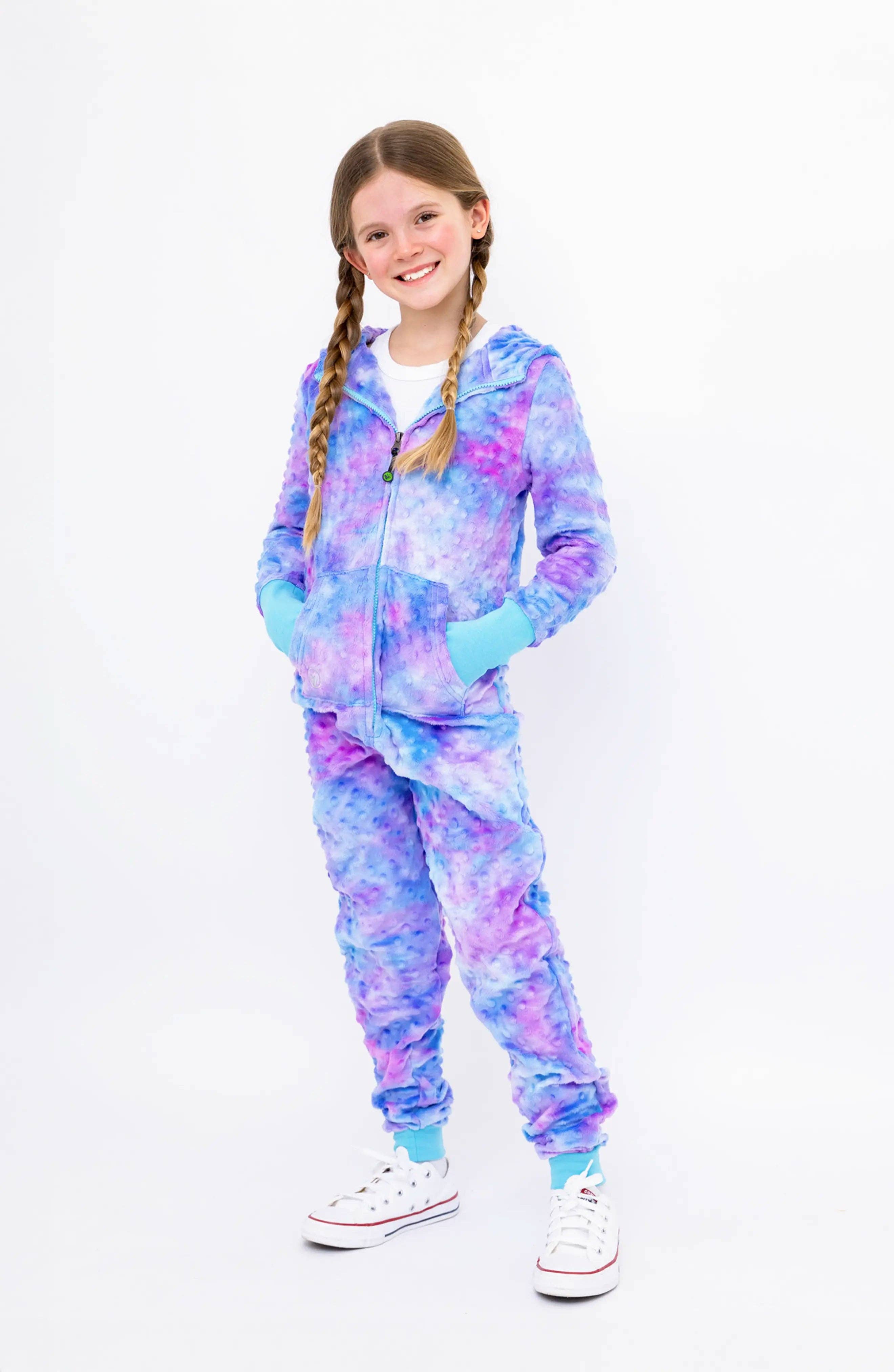 Minky Bubble Onesie - Turquoise Periwinkle Tie Dye for wholesale on Faire
