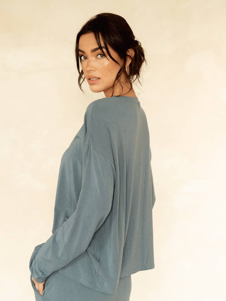 Den Cool-Comf Lounge Överdimensionerad Långärmad - Dimmig Grå för wholesale av Londre Bodywear