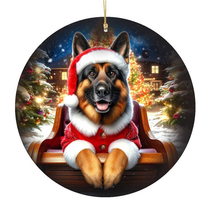 Best of Breed Products - Vente Décoration de Noël - Berger allemand - Ornement en porcelaine de Noël