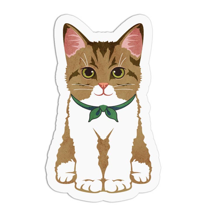 Autocollants Vintage Chat Tigré Marron pour la vente par Girls Printing House