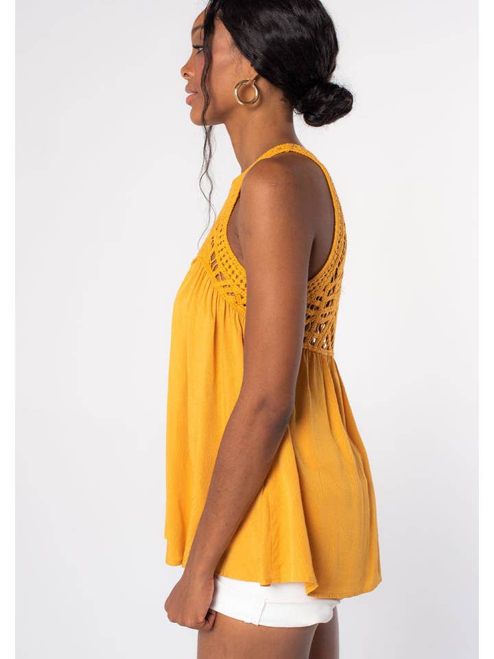 Lovestitch - Wholesale Tank Top - Women's - Round Neck Crochet Racerback Tank Top