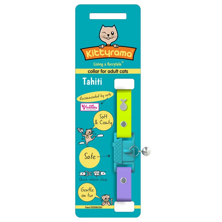Kittyrama – wholesale Pet collar – Cat – Kittyrama Tahiti Cat Collar. Vet & Cat Expert Approved