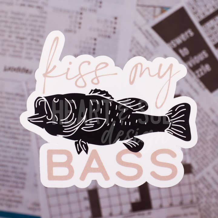 Autocolante "BEIJA O MEU BASS" por atacado de Heart & Sol Design