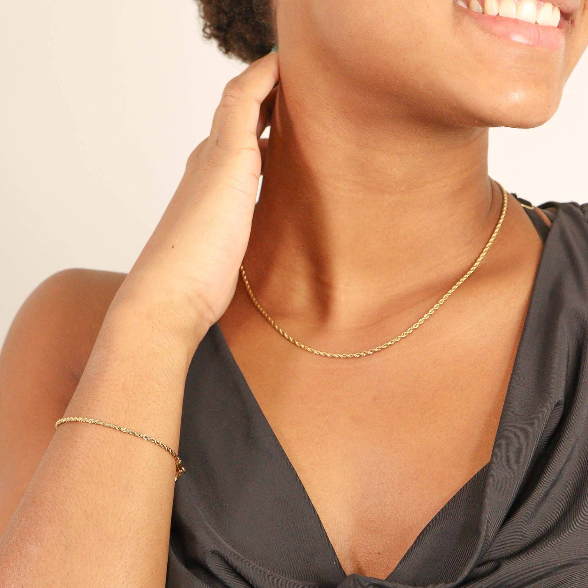 WJW - Wholesale Schakelketting - Gouden ketting met touw14