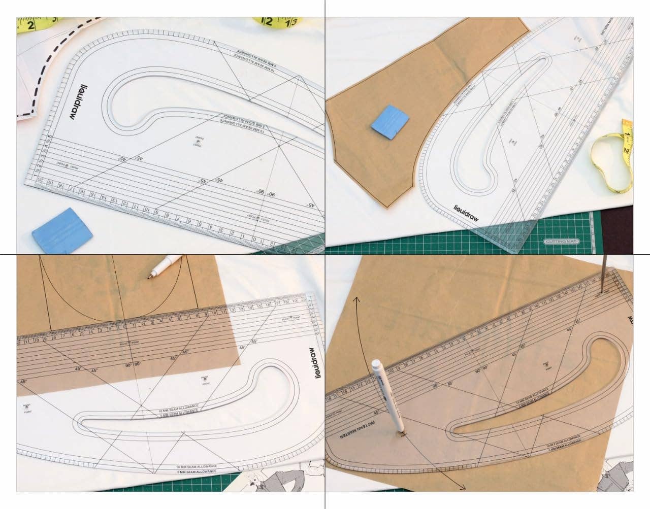 Liquidraw - Wholesale Craft Tool - Liquidraw Pattern Maker & Grading Ruler Set For Pattern Marking | Multipurpose Imperial & Metric Tool for Cutting | Quilting Sewing Ruler For Dressmaking | Ideal for Sewing & Fashion Design4