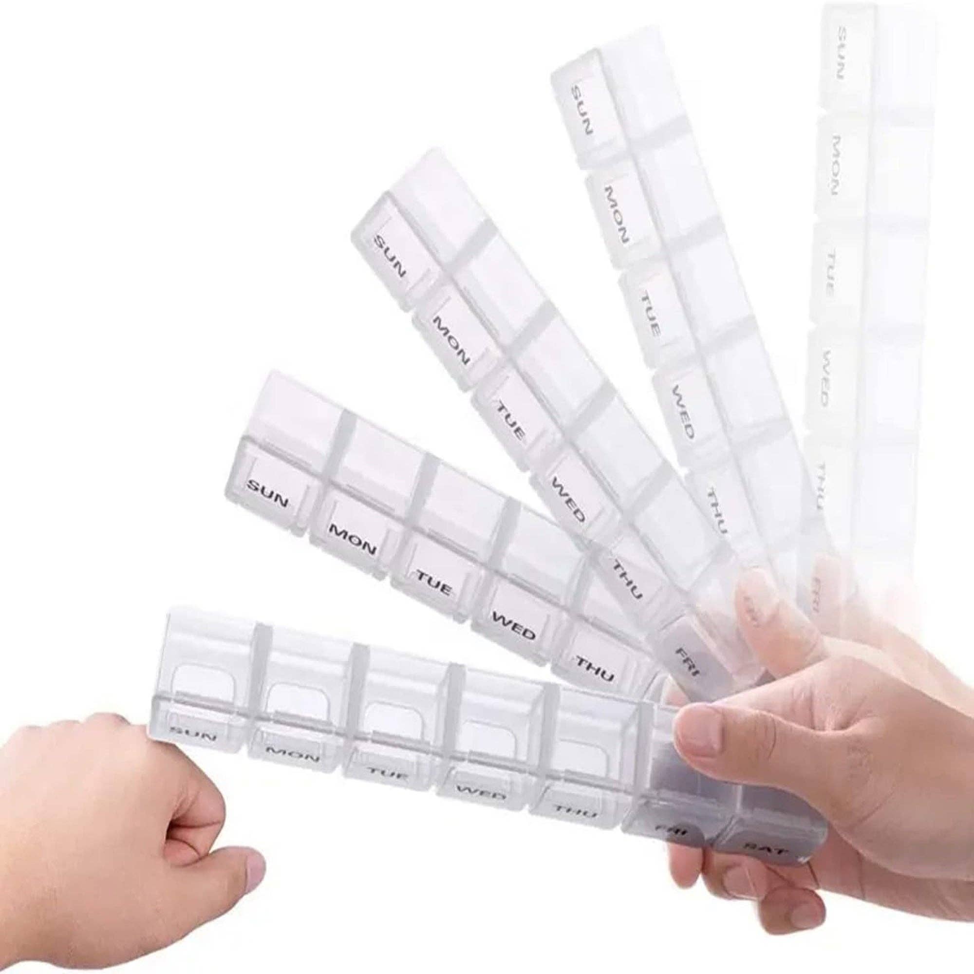 Vigor Path - Vente Pilulier - Lot de 2 grands organiseurs de pilules hebdomadaires (noir + blanc)3