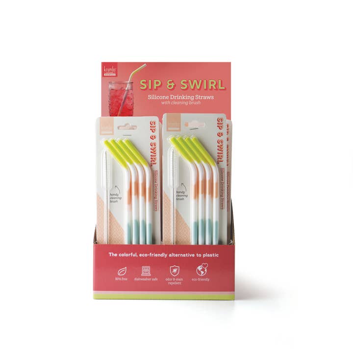 DM Merchandising - Wholesale Drinking Straw - Krumbs Kitchen Tie Dye Silicone Straws