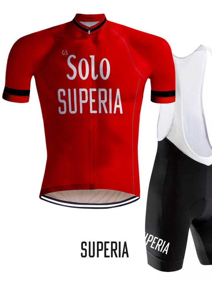 Kit vélo rétro Solo Superia Rouge - REDTED pour la vente par REDTED