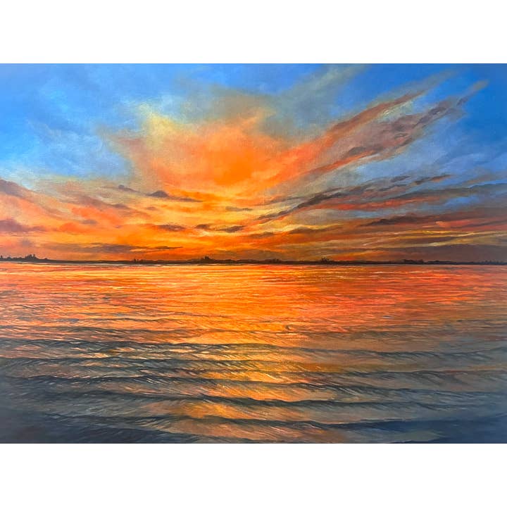 Collection Grand Ciel - Coucher de soleil sur le lac Tarpon pour la vente par Corlene Furstenberg Fine Art