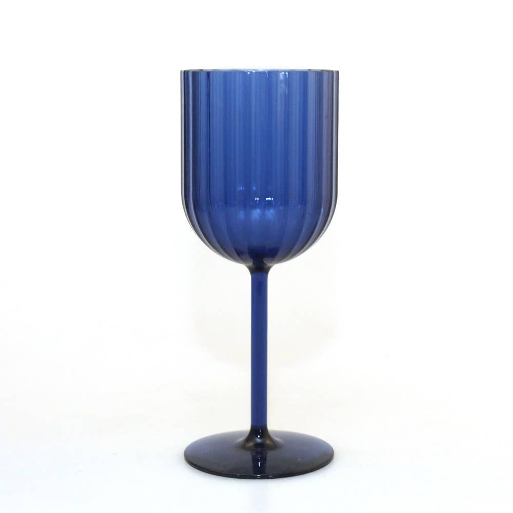 AULICA - Vente Verres à vin - Verres à vin bleu en acrylique - lot de 64