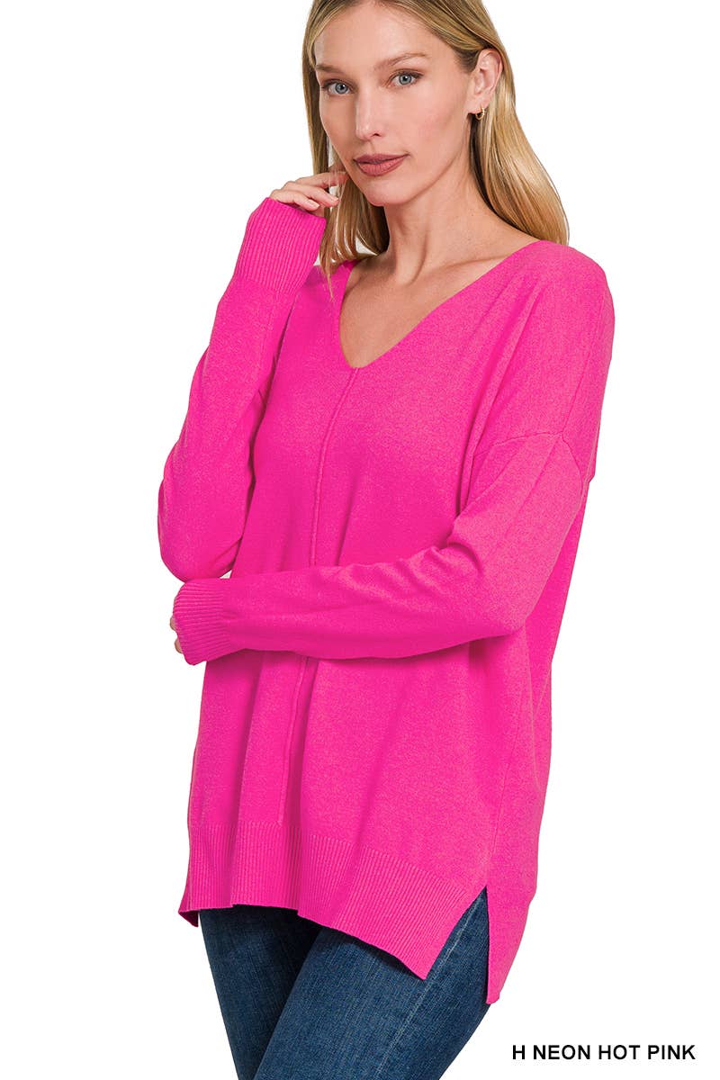 42POPS - Vendita all'ingrosso Maglia larga - Donna - "..._ Maglione con Cucitura Frontale Tinto in Capo"3
