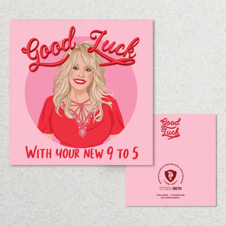 Dolly Parton, bonne chance pour ta nouvelle carte 9 à 5 pour la vente par Citizen Ruth