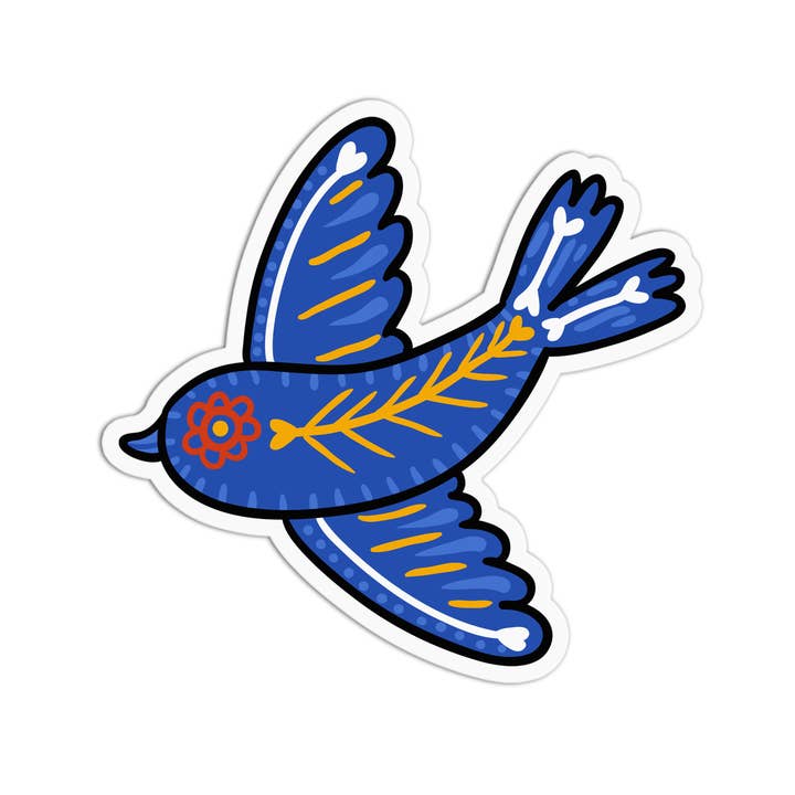 Day of the Dead Bird Vinyl Waterproof Stickers for wholesale by Girls Printing House