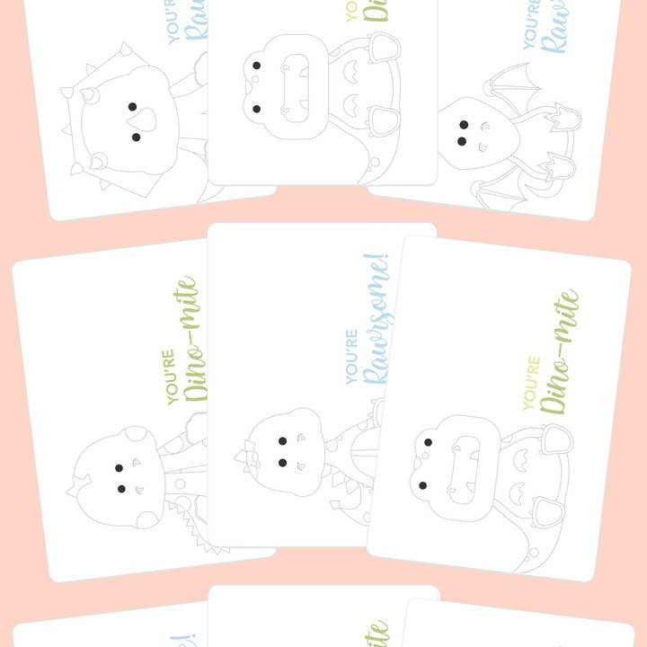 GoodnightFox - Venta al por mayor Tarjetas de San Valentín - Postales de San Valentín para niños con dinosaurios, postales para niños, actividad de San Valentín, San Valentín COVID, San Valentín en el aula, actividad para colorear para niños2