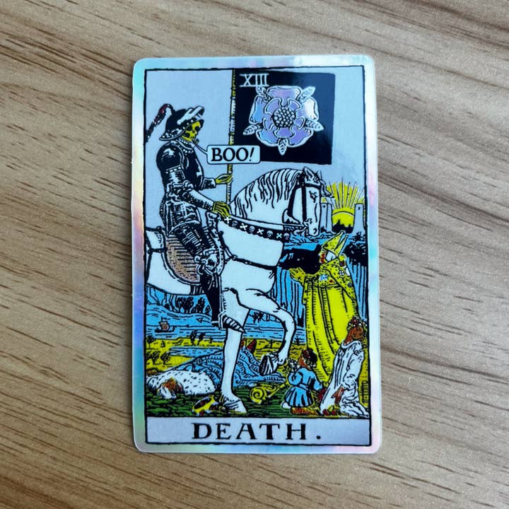 XIII Death Holographic Tarot Sticker for wholesale by Witch Rich