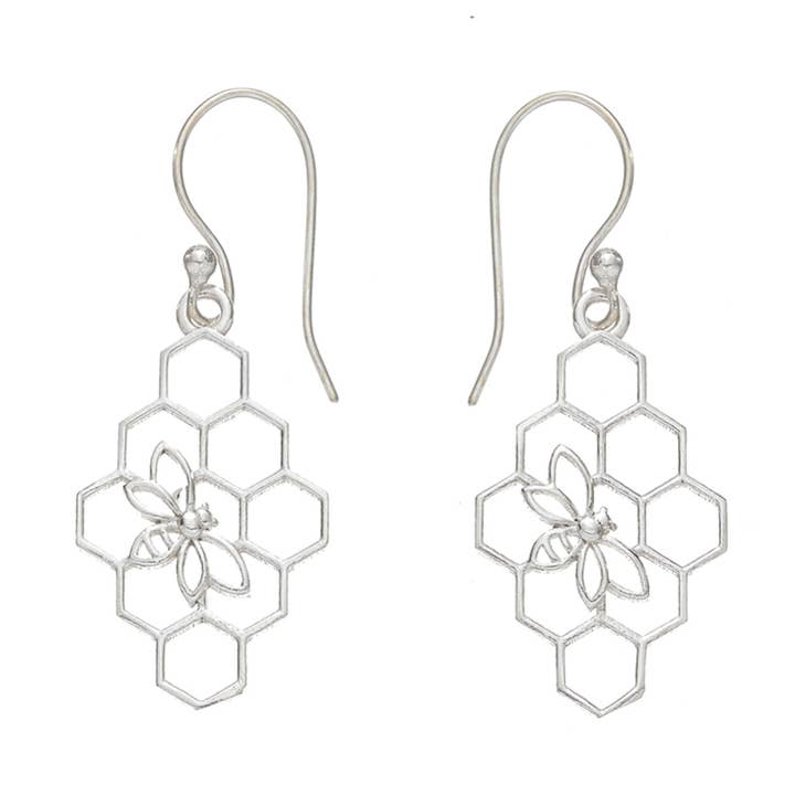 Beehive Silver Earrings for wholesale by SERRV International
