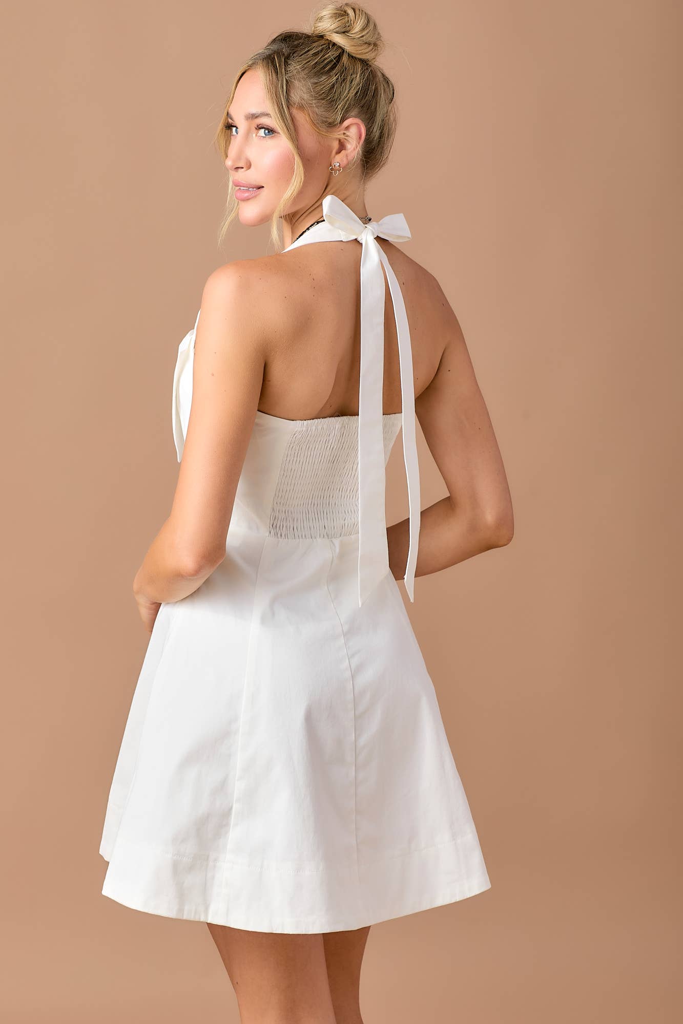 BABY PINK - Wholesale Dress - Women's - Big ribbon chest sleeveless mini dress19