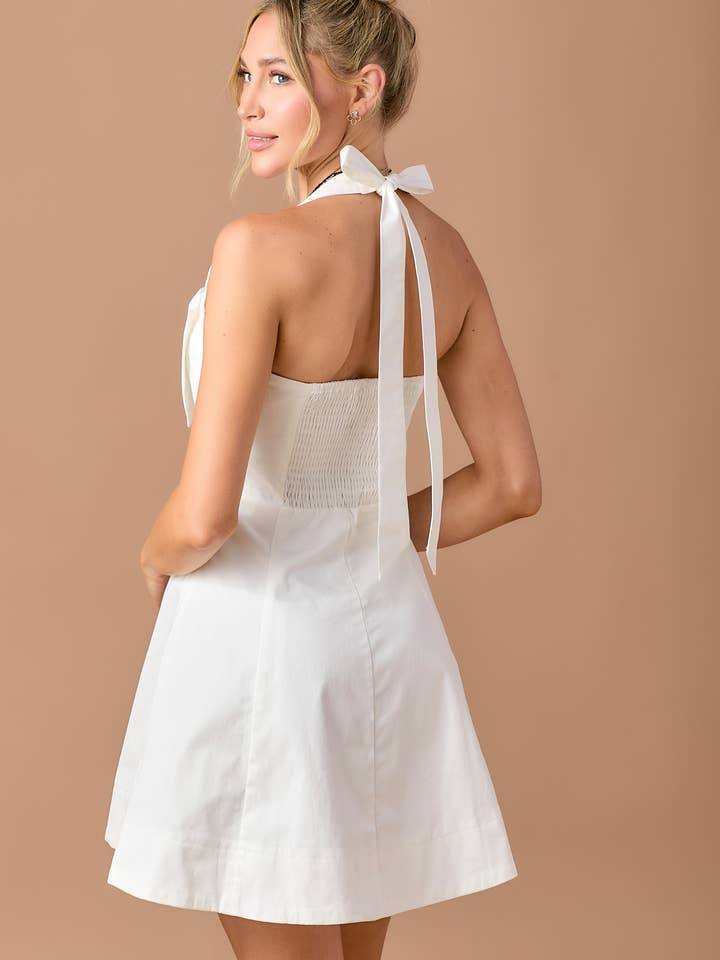 BABY PINK - Wholesale Dress - Women's - Big ribbon chest sleeveless mini dress19