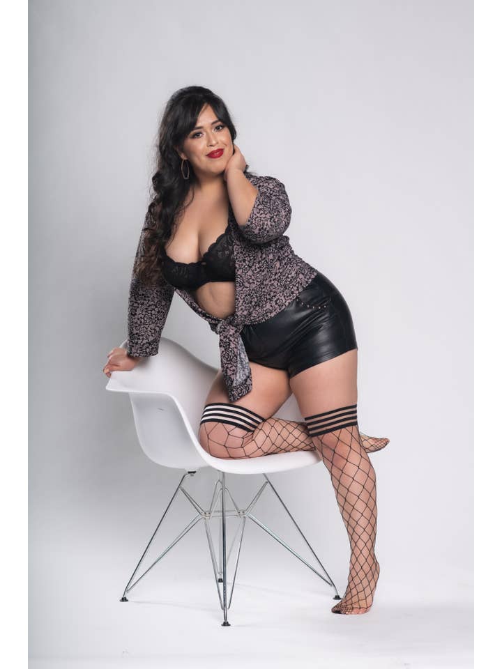 Kix'ies - Venta al por mayor Medias - Mujer - Calcetería Michelle, medias negras grandes hasta el muslo5