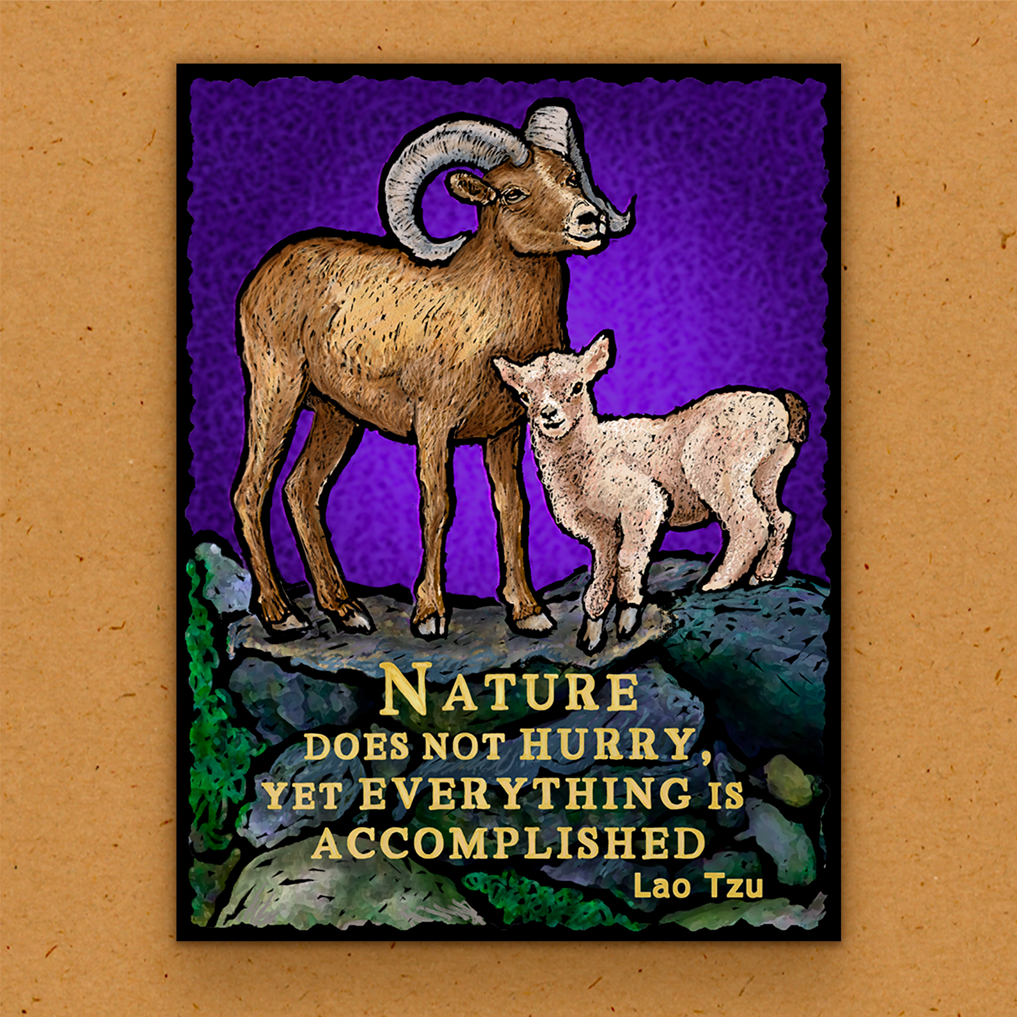 The Kaleidoscope Designs - Wholesale Magnet - Handmade Magnet - Nature Quote - Big Horn Sheep0