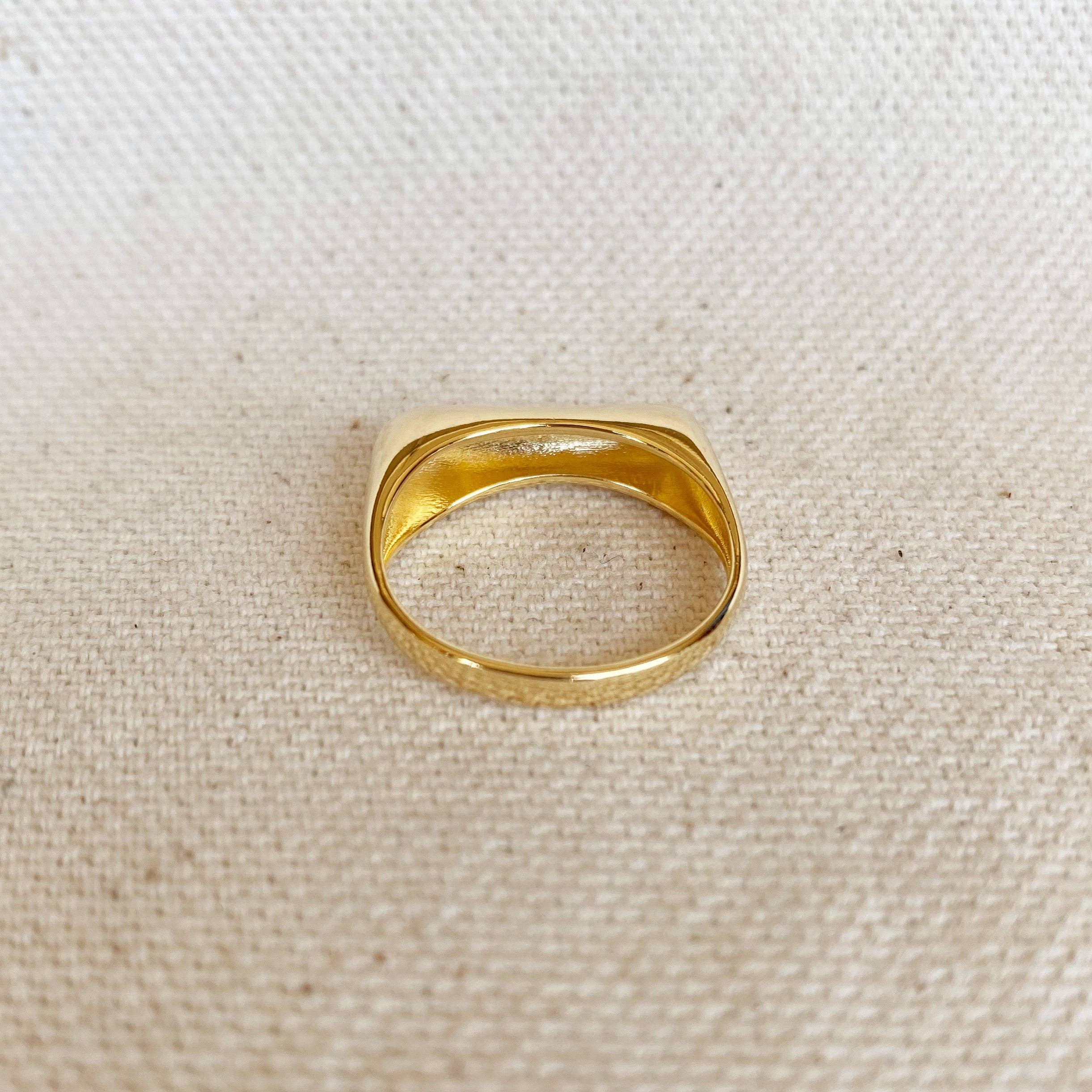 GoldFi - Wholesale Band/Stacked Ring - 18k Gold Filled Bubble Flat Top Stackable Ring1