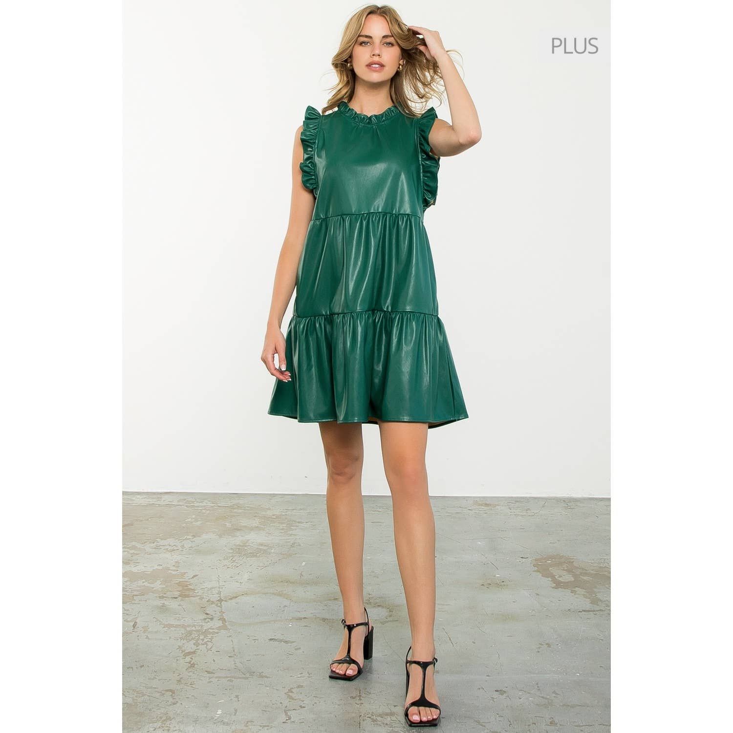 THML - Vendita all'ingrosso Vestito - Donna - /Taglia XL/ Abito in pelle con maniche a balze6