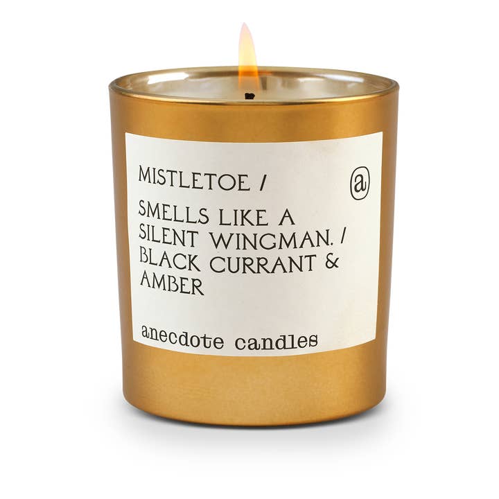 Anecdote Candles - Wholesale Jar/Filled Candle - Mistletoe (Black Currant & Amber) Gold Tumbler Candle