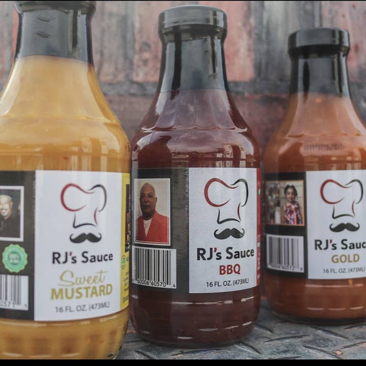 RJ's Sauces – Großhandel Grillsoße – RJ's Gold Sauce - 16 Unzen Glasflasche2