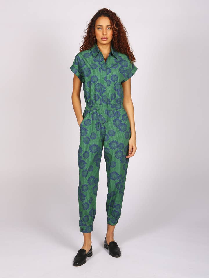 Agou Blå Daisy Print Jumpsuit för wholesale av IN OUR NAME