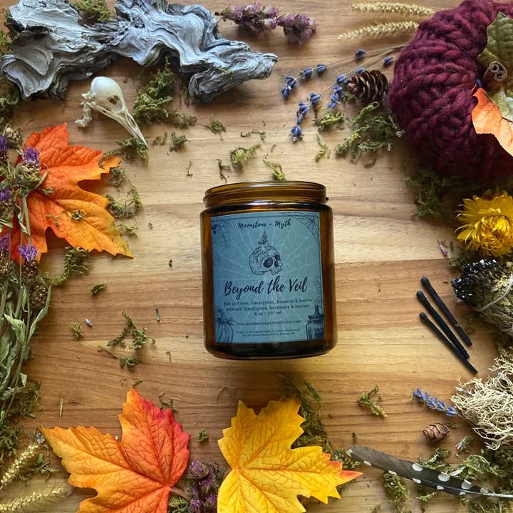 Moonstone and Myth - Wholesale Jar/Filled Candle - Beyond the Veil, 100% soy wax scented candle1