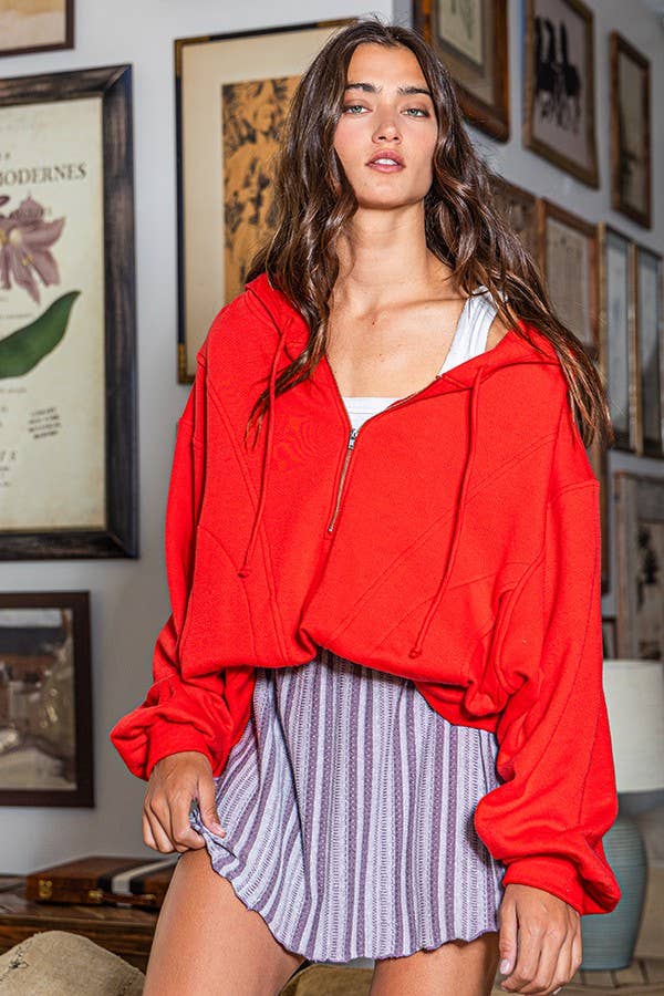 BUCKETLIST INC - Wholesale Hoodie - Women's - T1173A Zip-up French Terry Pullover Hoodie Jacket3