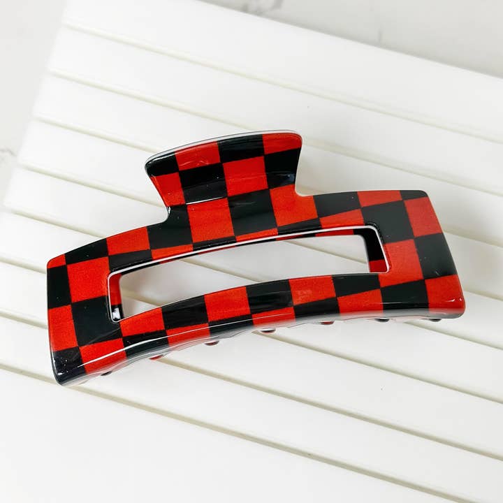 Prep Obsessed Wholesale - Wholesale Hair Clip - Women's - Game Day Checkered Claw Clips