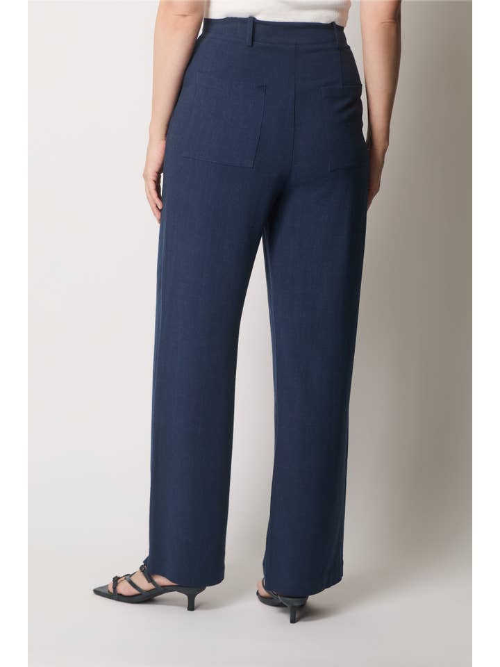SOLO – wholesale Pants – Women's – Linen Trousers - Navy