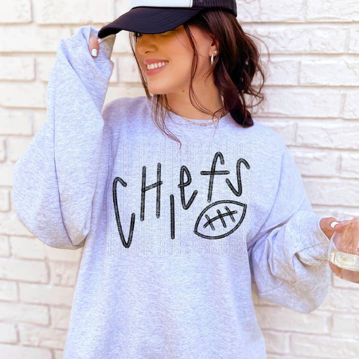 Chiefs Football Handwritten DTF Transfer for wholesale by K and M Designs