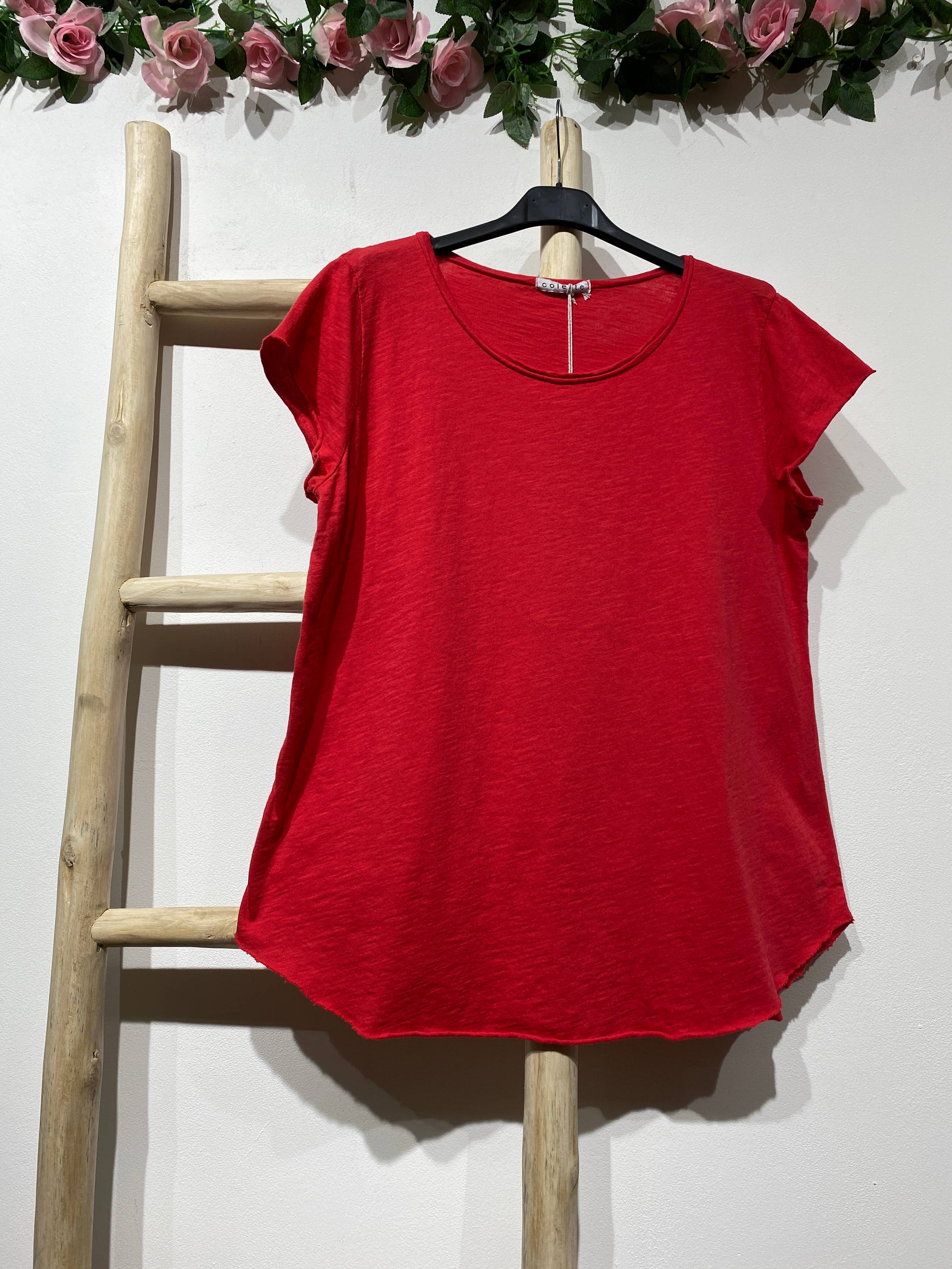 LINEN & COTTON HOUSE – Engroshandel T-shirt – til kvinder – Bomuld t-shirt med rund hals, basis 81171