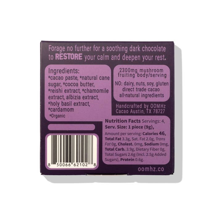 OOMHz Cacao - Wholesale Chocolate Bar - Restore (for calm)2