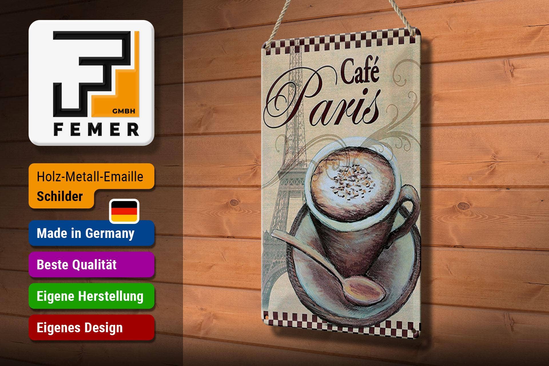 Femer - Wholesale Sign - Paris 20x30 cm Eiffel Tower Coffee Cup Cafe Deco Sign2