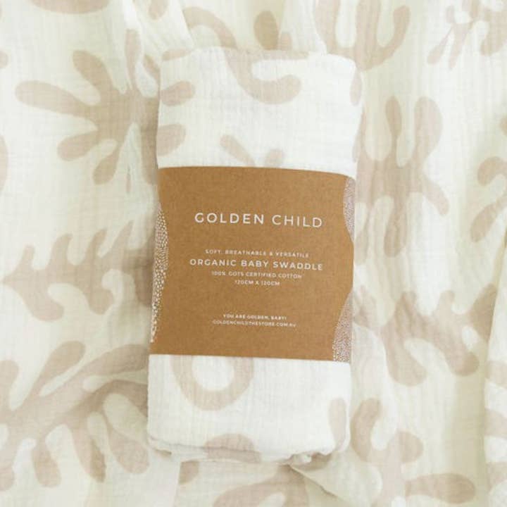 Fascia in Mussola di Cotone Organico Marine Dream - Pietra per la vendita all'ingrosso da parte di Golden Child