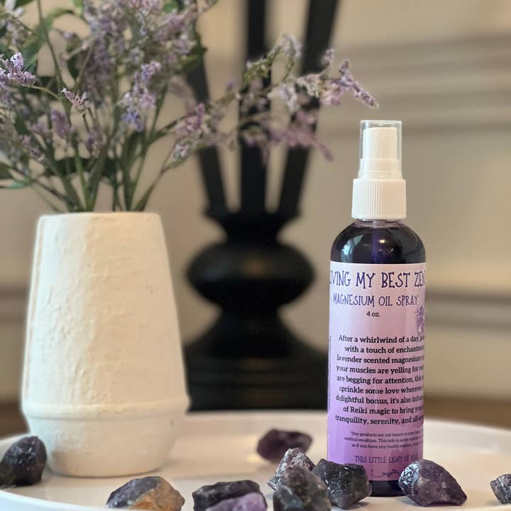 Living My Best Zen Magnesium Spray for wholesale by This Little Light of Mine Skincare