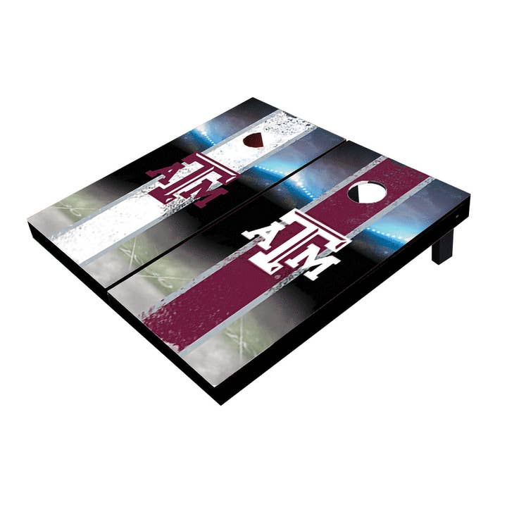Ensemble de cornhole tout temps Texas A&M Aggies avec rayures pour la vente par Skip's Garage