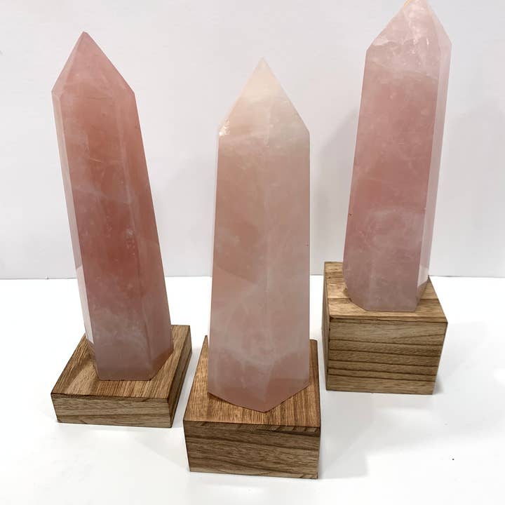 Tour de quartz rose | Pointe de quartz | Obélisque en quartz naturel XL pour la vente par Hawthorn Organics
